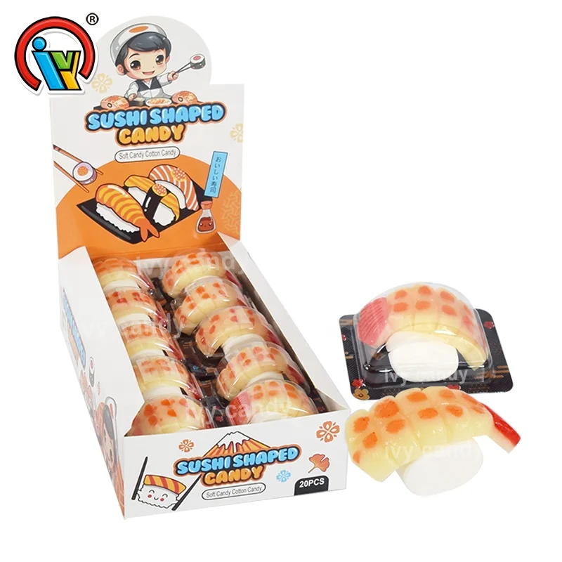 Gummy candy food shrimp sushi gummy candy with marshmallow