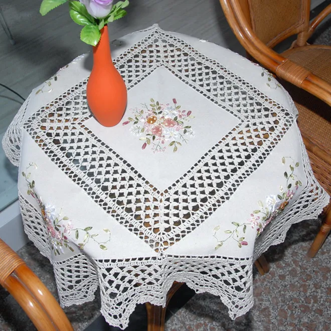 100% Cotton Plain Square 85*85cm Crochet Tablecloth