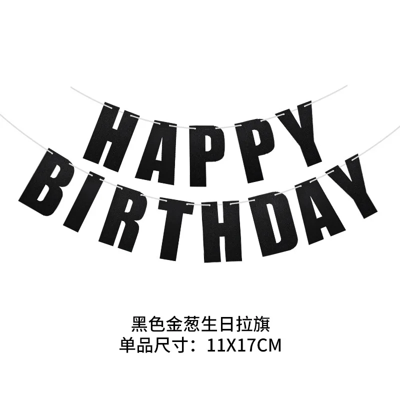 Birthday Sparkling Pink Scallion Flag Colorful Gold Triangle Flag Party Scene Decoration Photography Props