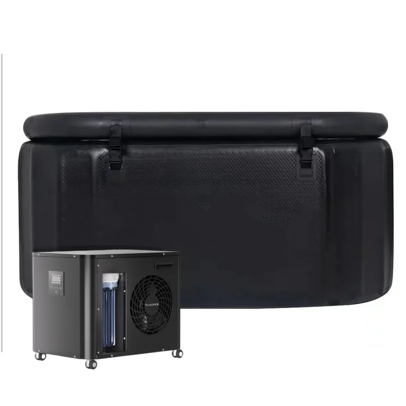 ICEGALAX best Chilling Equipment with filter and pump large Drop Stitch Stock water cooler oval cold plunge tub With 1HP chiller