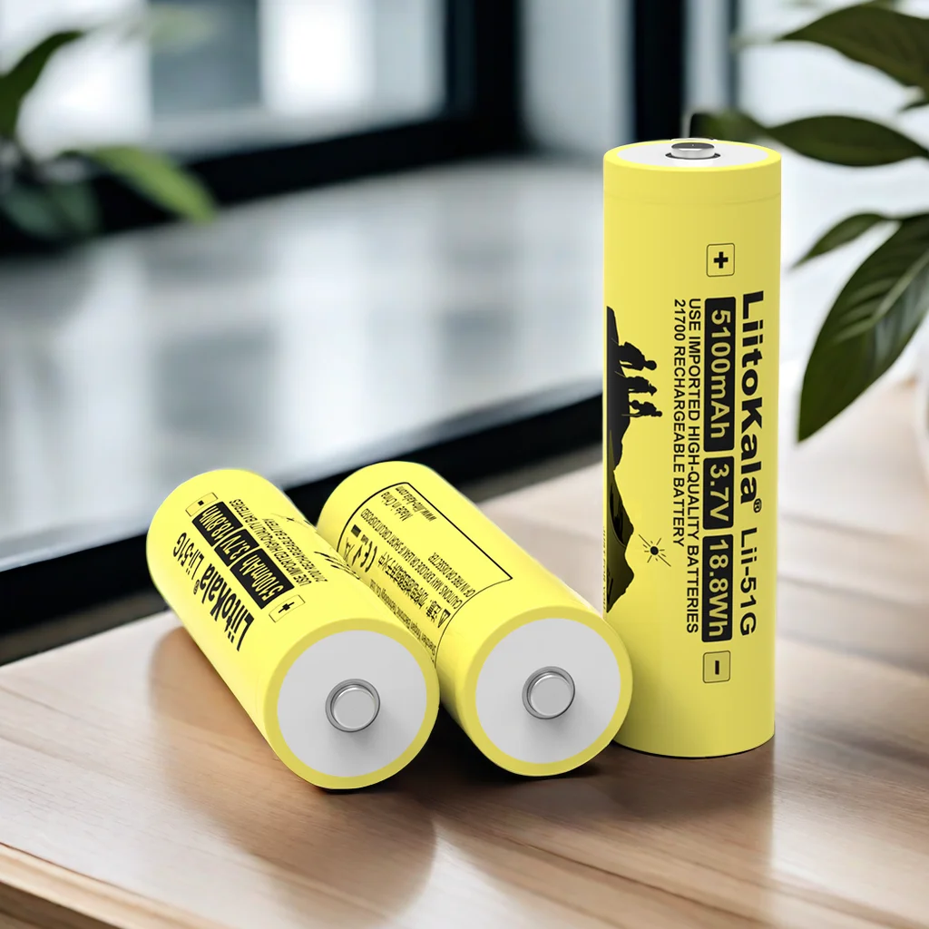 21700 Battery 3.7v Li-ion Rechargeable Batteries 5100mAh 21700 Cell Lithium Ion Electric Bicycle Battery LiitoKala Lii-51G