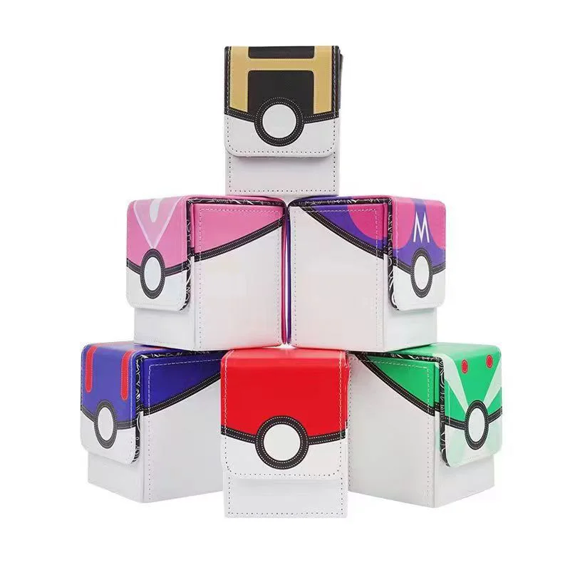 Customized Bracket Game PU Card Box Chess Game Poke Box trading Card Box Poke Mon Binder TCG MTG