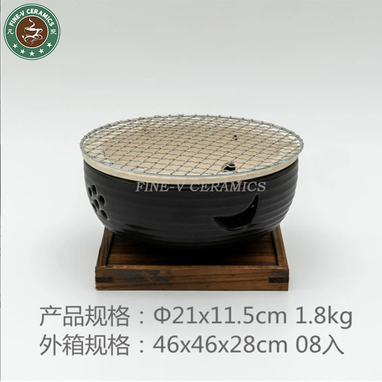 custom Japanese color clay domestic bamboo outdoor portable table Terracotta charcoal pot side  chinese bbq oven