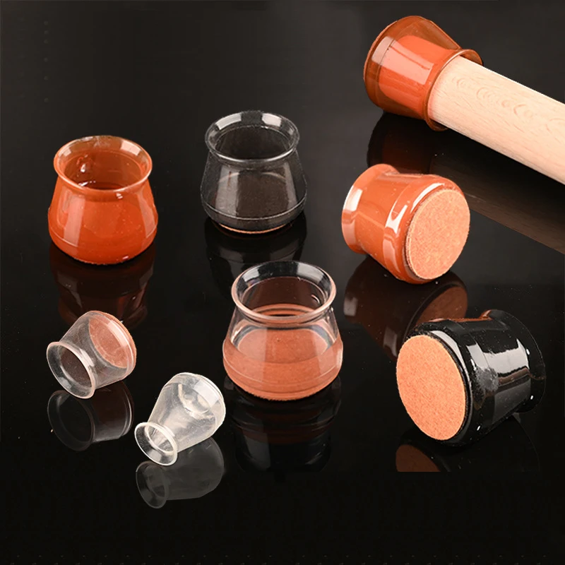 Силиконовые протекторы для ножек стула с фетровым основанием, колпачки для ножек стула, протекторы для ножек стула из твердой древесины