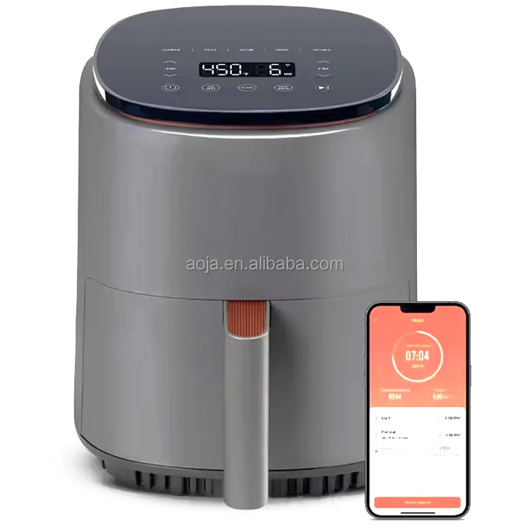 Aoja Air Fryer 6L 7L 8L With Tuya App Control air Frier Digital With Glass Window pot Smart Home Appliances Wifi air fryers