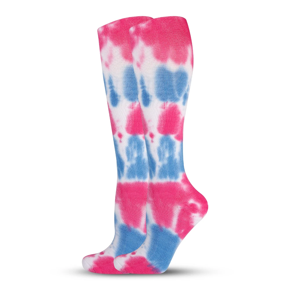 Wholesale custom sports socks tie-dye pattern polyester breathable quick-drying sports socks