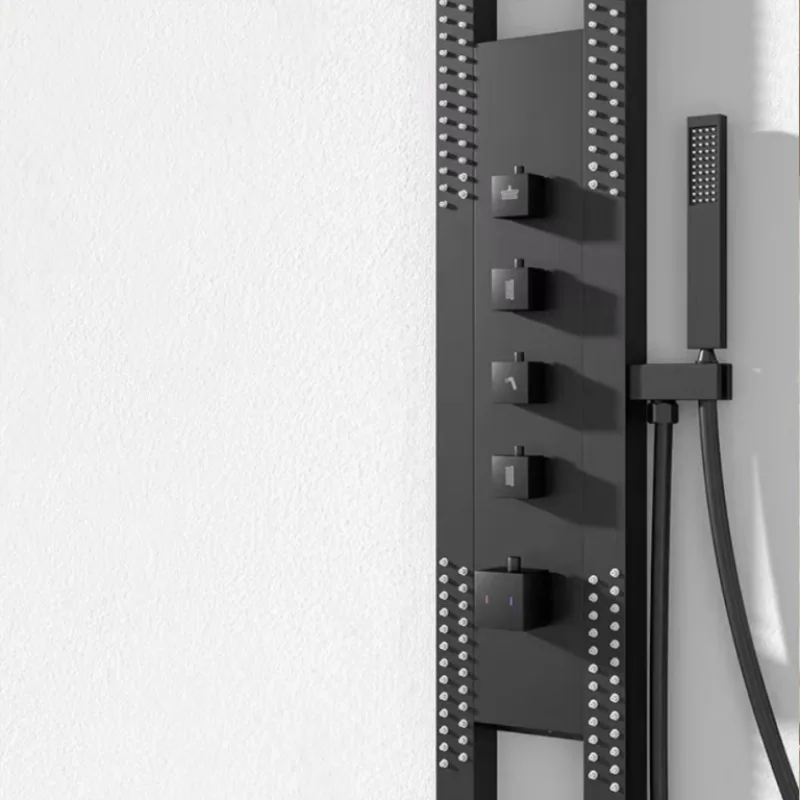 New Smart Black Multifunction Bathroom shower panel luxuriant Waterfall Rainfall Shower Panel Luxury Shower Massage Panel