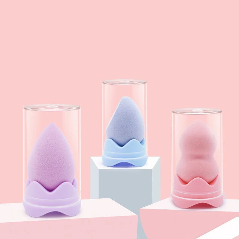
Flower Shape Makeup Sponge Holder Case Container Storage Case New Arrival Hot Selling Double Makeup Sponge Holder 