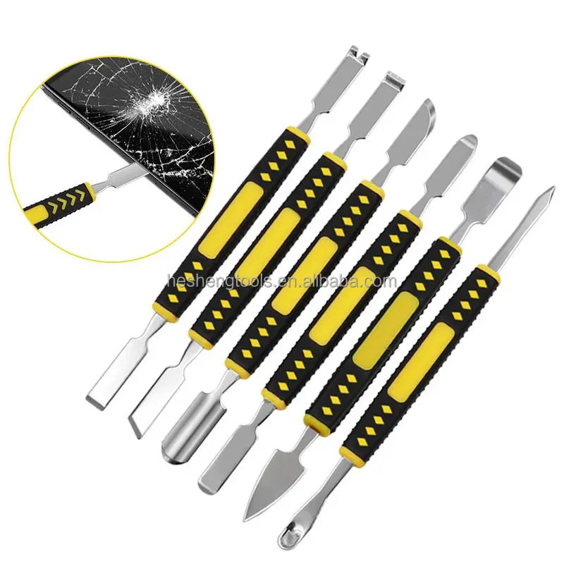 6PCS Metal Crowbar Set Mobile Phone Repair Opening Pry Bar Screen Disassembly Tool Laptop Electronic Repair Crowbar Hand Tools