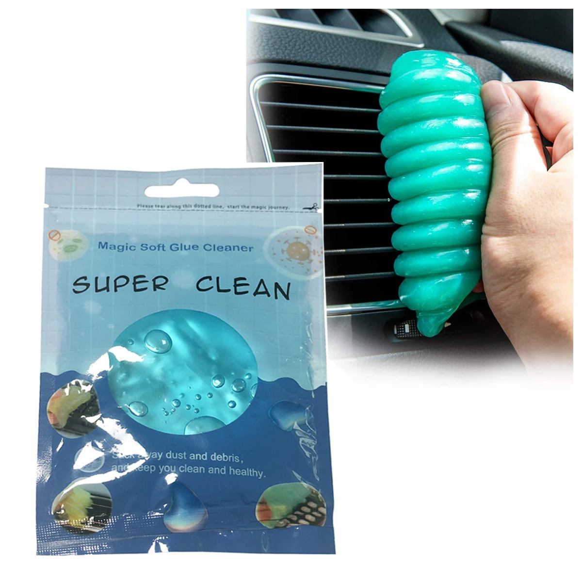 Car Cleaning Gel Dust Cleaner Interior Cleaner Putty For Car Accessories Gels 80g 1-Bag