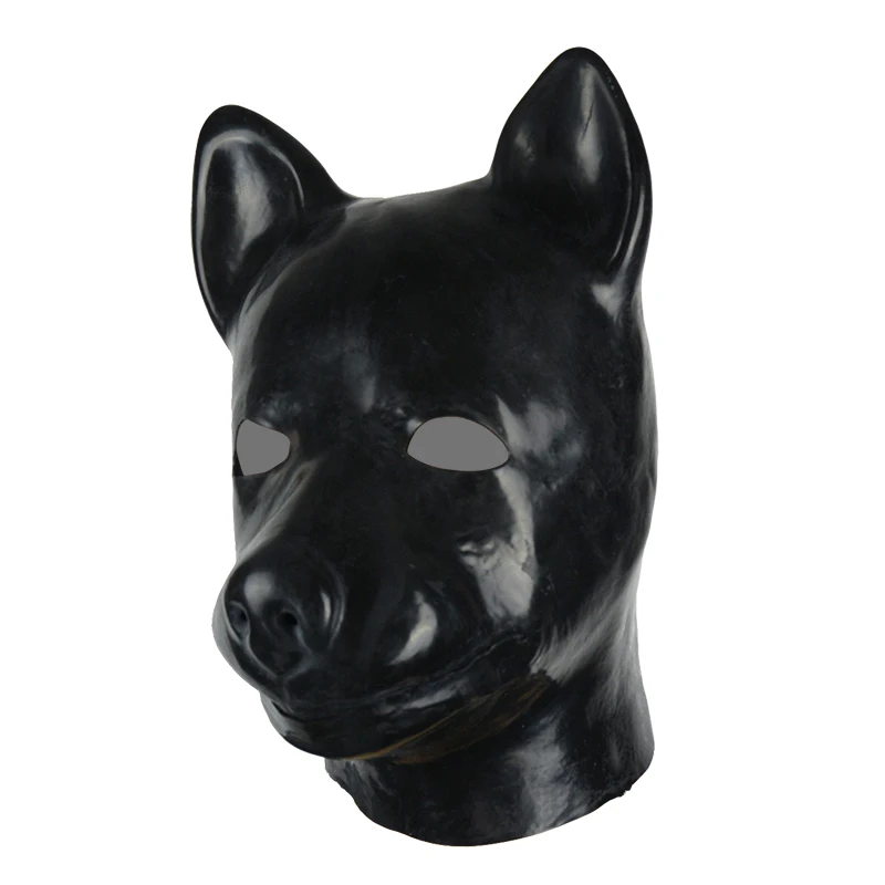 Bondage Hood Couples Dog Latex Fetish Mask Cosplay Sex Headgear Costumes Latex Bdsm
