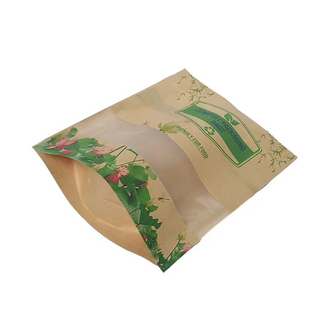 100% Eco-friendly Material Certified PLA Compostable Paper Bag