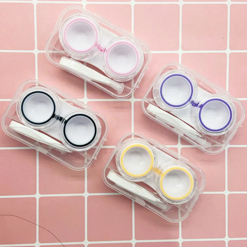 Eyeshare Practical Colored Contacts Lens Case  Manually eye Contact Lenses Case Cleaner Contact Lens Tweezers
