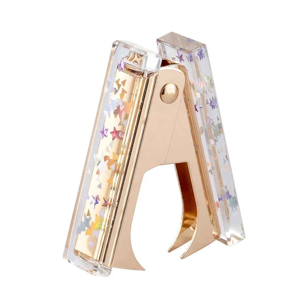 
Мини-акриловый Съемник степлей, настольный канцелярский Золотой Металл 