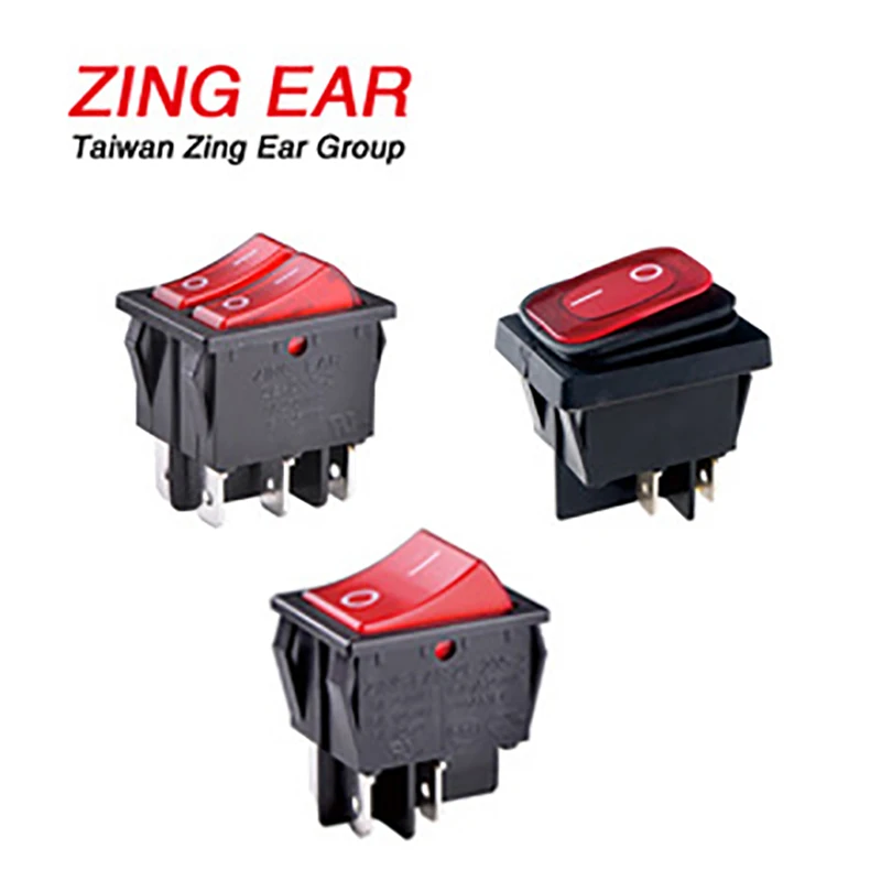 250vac/16a T85/T125 Rocker Switch On-Off Power Switch Dpdt Led Selector Square 4 Pins With Lamps Rocker Switches