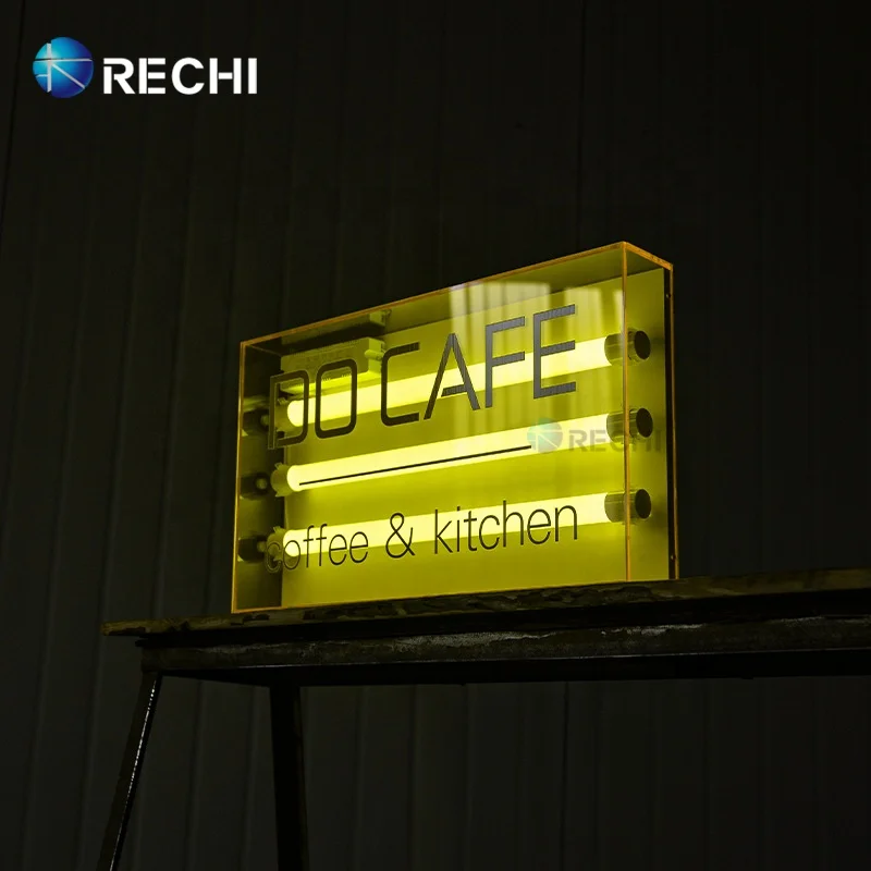 RECHI Illuminated Outdoor Shop Front Light Box Signage Acrylic LED Light Box Sign For Store Advertising Light Box Sign