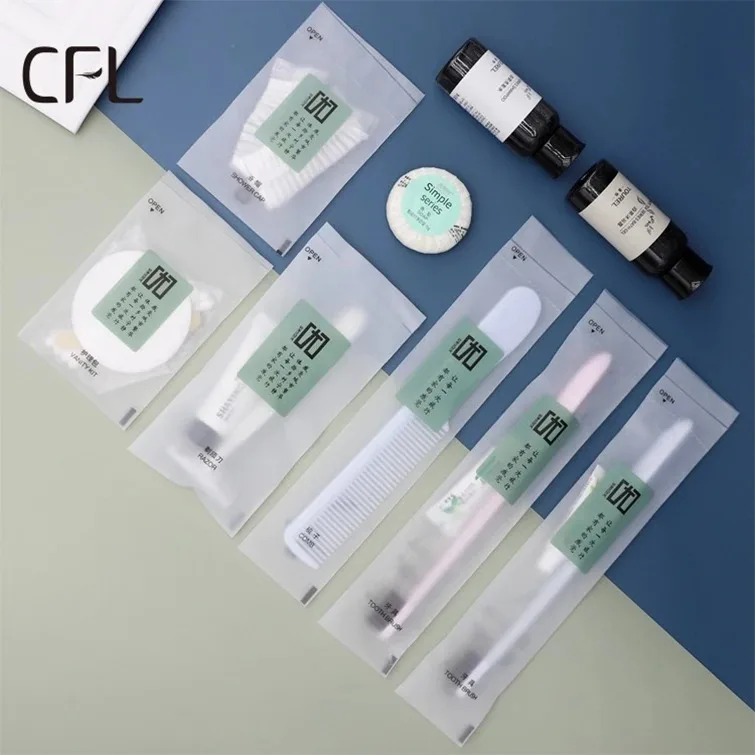 Luxury 5 Stars Hotel Personalized Eco Package Toothbrush Cosmetics Shampoo Bath Gel Soap Hotel Amenities Set