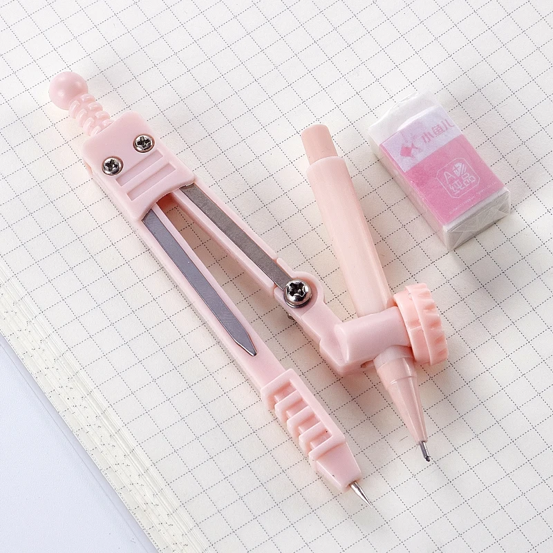 
7 Pieces Cute Compass Ruler Set Drawing Compass Student Drafting School&Office Stationary 