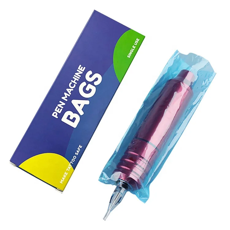 Hot sale 200pcs/box disposable pen type rotary cartridge filter protective  covers wrap tattoo pen sleeve  for tattoo supplies