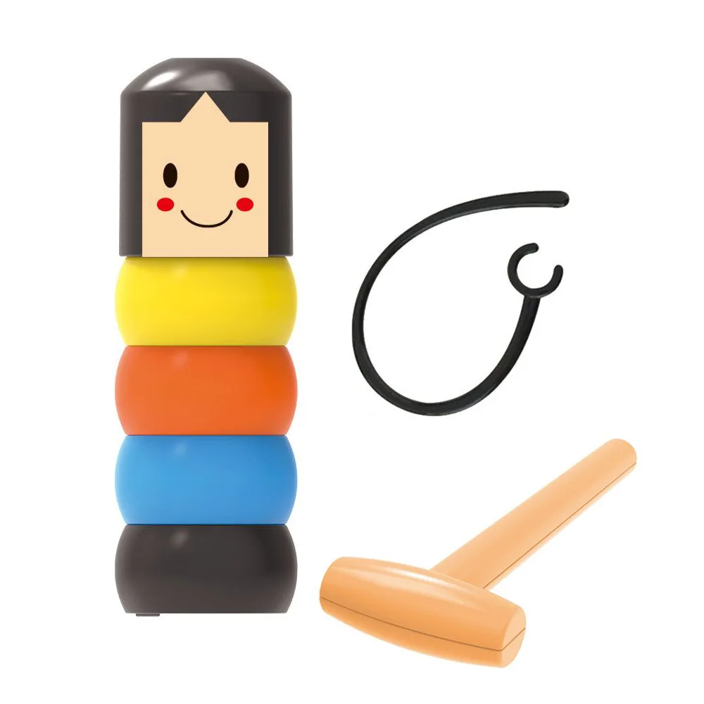 Amazon Hot Selling Immortal Daruma Puppet Stage Magic Props Toys Unbreakable Wooden Man Magic Tricks