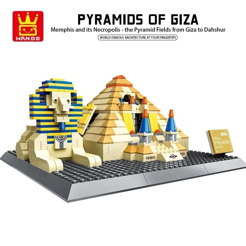 Wange 4210 архитектура Египет Фараон пирамиды Giza ориентир образовательный DIY сборка кирпичных игрушек наборы строительных блоков