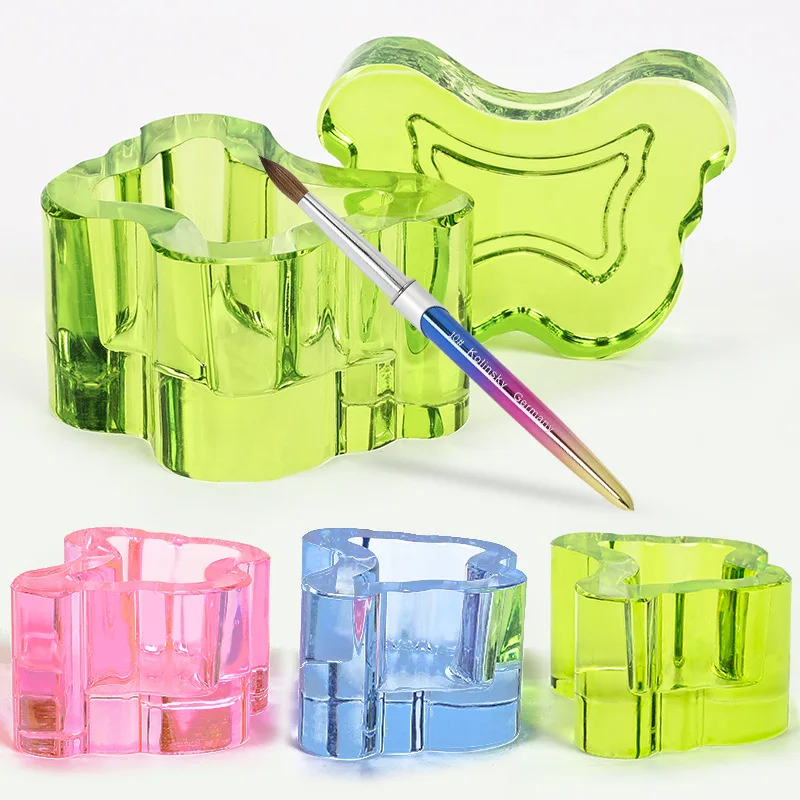 Pink Heart Spill-proof Nail Art Acrylic Acetone Liquid Monomer Powder Cup Bowl Holder Glass Dappen Dish Cups with Lids
