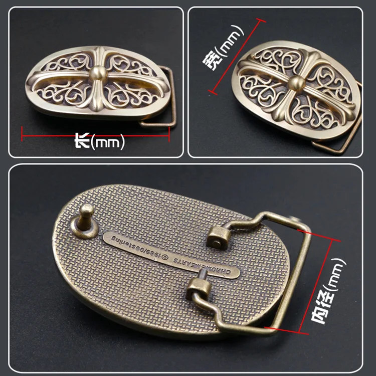 Factory wholesale inner width 40mm solid brass 3D embossed 16 designs western name plate belt buckle