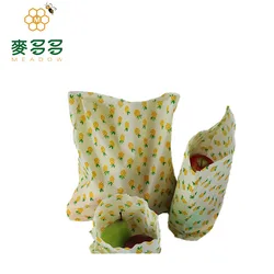 High quality 100% cotton organic eco friendly food beeswax wrap and mesh bags