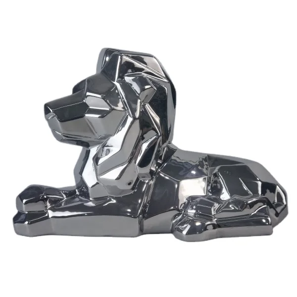 Hot Selling  Porcelain Lion Statue Tabletop Geometrical Lion Figurine Origami Lion Sculpture For Home Decoration