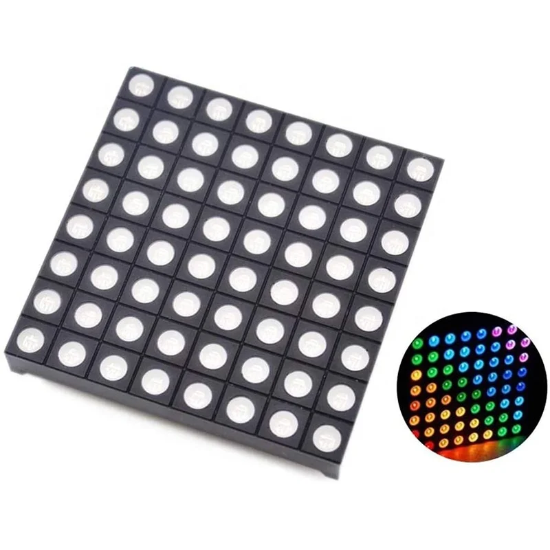 
60x60mm Common Anode 8x8 RGB Dot Matrix LED Display 
