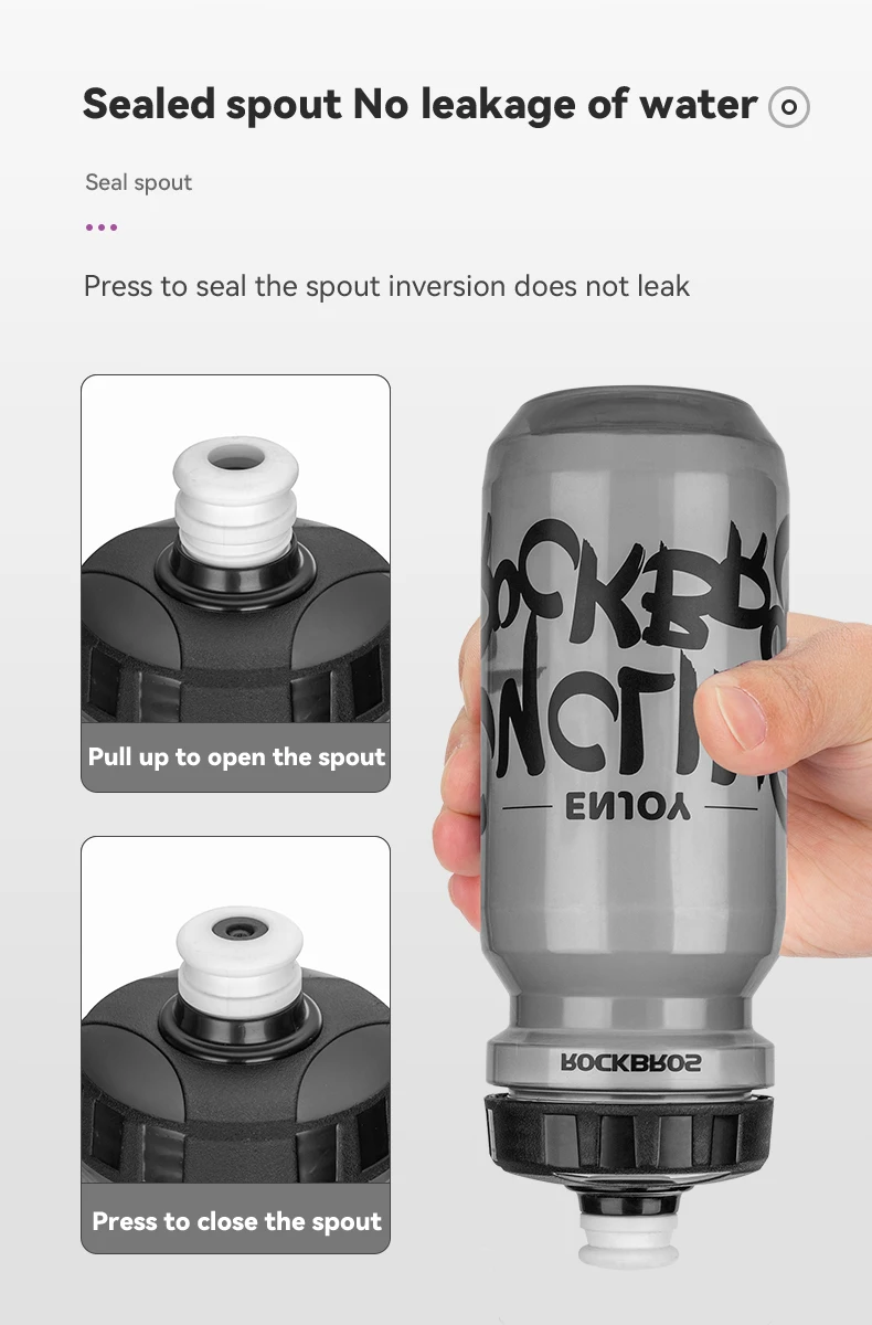 ROCKBROS Lightweight Portable 600ml Sport Plastic Cycling Bike Water Bottles Leakproof Bicycle water bottle