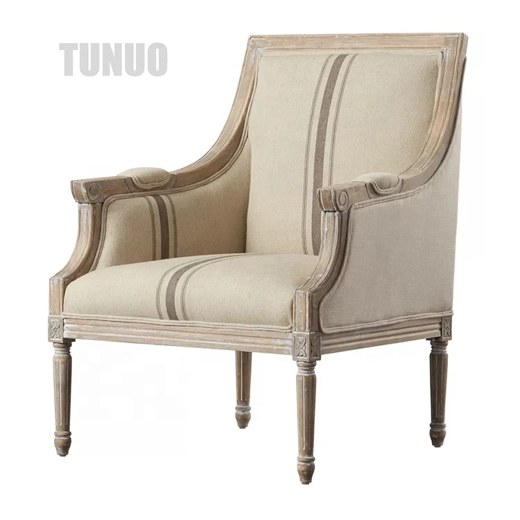 Classical Home Furniture Antique Vintage Solid Wood French Provincial Chaise Lounge Living Room Armchair