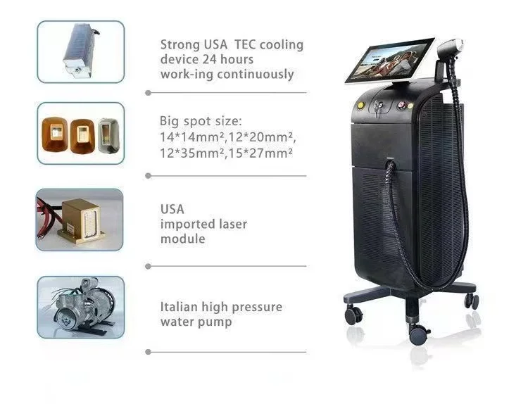 hair removal machine non channel diode laser 755nm 808nm 1064nm Diode Laser Hair Removal machine trade