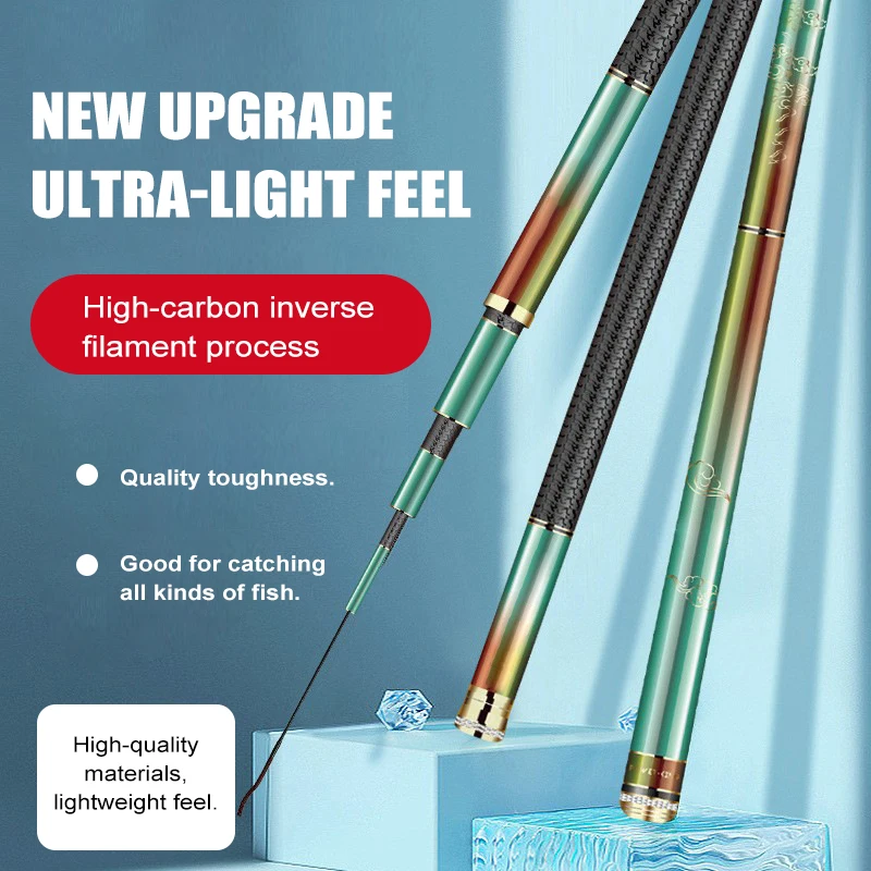 Alocs Wholesale Ultralight Carbon Fiber vara de pesca Sea Bait Carp Spinning Casting Rod Bass Fly Surf Fishing Pole Rod for Sale