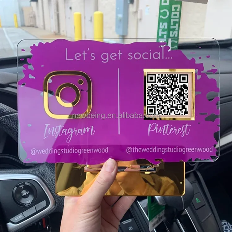 Индивидуальный бизнес-знак с QR-кодом персонализированное приложение для наличных денег оплата через Paypal Facebook знаки социальных сетей акриловые поставщики выдвижной магазин