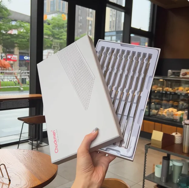 316 stainless steel chopsticks 10 pairs each box Custom logo Chopsticks
