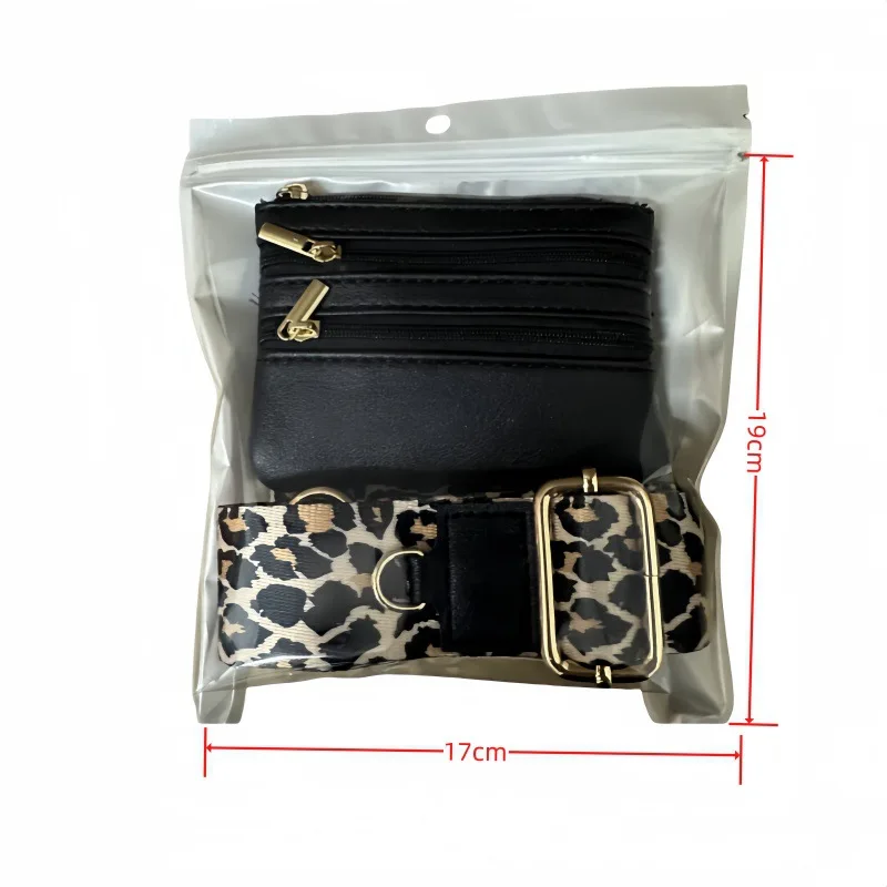 Leopard Clip And Go Strap Hot Sale Phone With Wallet Crossbody Phone Strap with Zippered Pouch