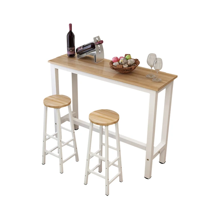 
Wholesale Nordic Bar Table Commercial Furniture Simple Modern Cafe Table Set Narrow Long High Bar Counter 