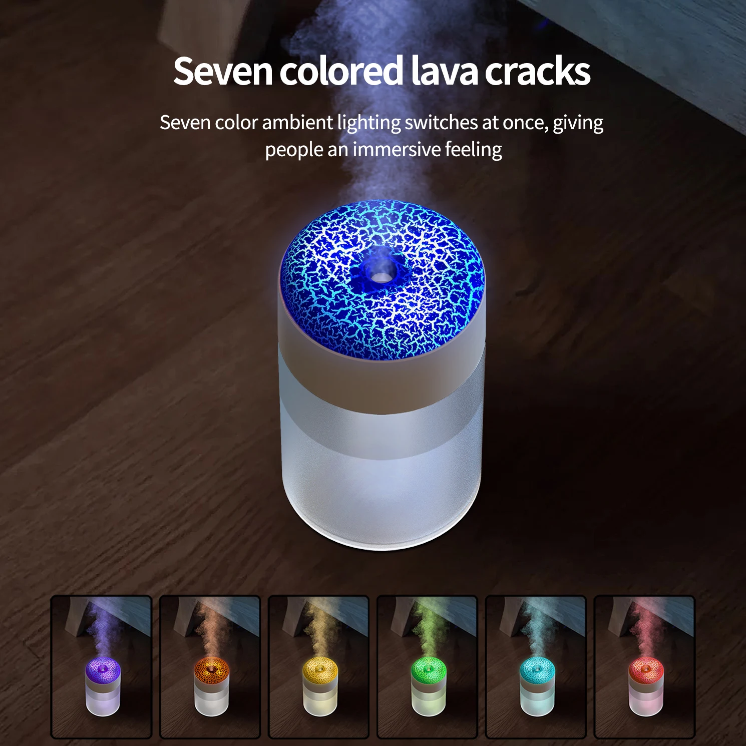 Creative Volcano Crack Aromatherapist Home Automatic Aromatherapist Ultrasonic Atomizer Colorful Flame Humidifier