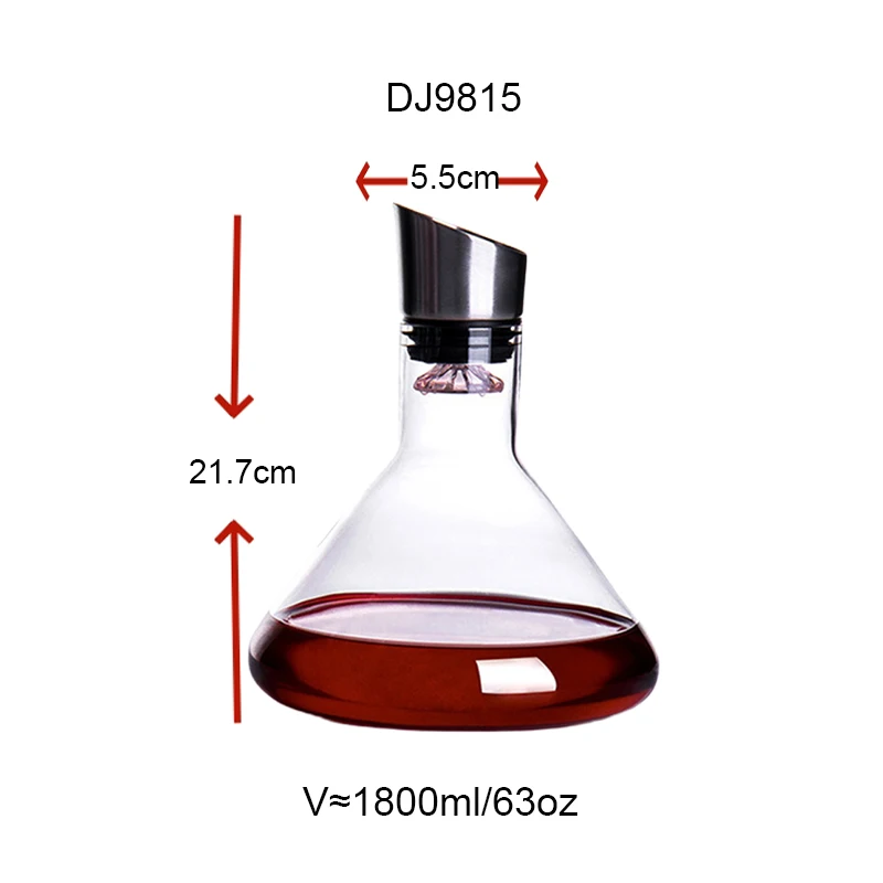 accept OEM ODM 63oz 1800ml Wine breathe custom logo rapid wine aerator stainless drink glass wine decanter