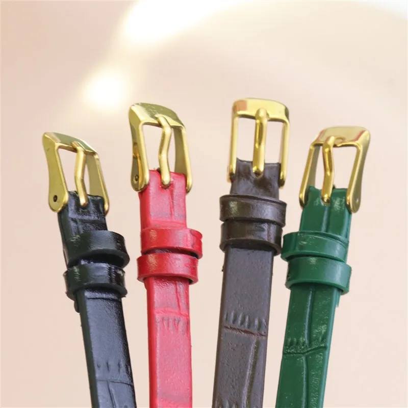 Simple Leather Bracelet with Light Gold Buckle Jewelry String Letter Classic Minimalist Leather Strap Accessories  8mm 10mm