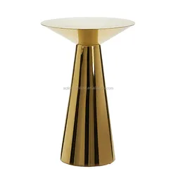 stainless steel  gold bar table with round base for wedding hotel dining