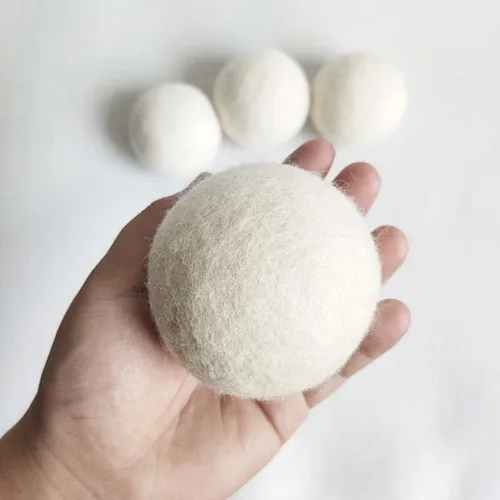 Оптовая продажа 2 см цвет эко 100% Новая Зеландия шерстяные войлочные шарики сушилка мяч для белья шарики с хлопковой упаковкой