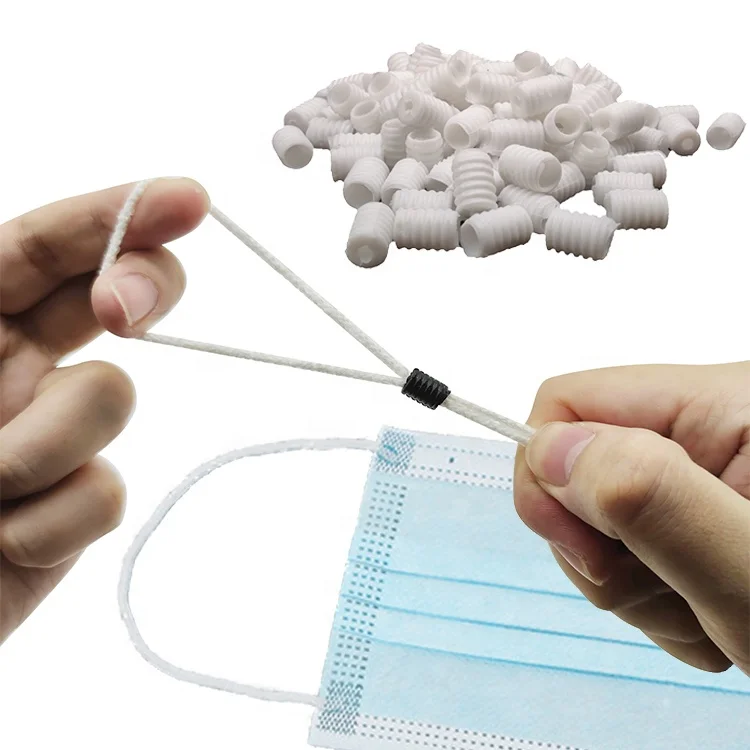 
Оптовая продажа, эластичная Регулируемая пряжка с блокировкой для защиты лица белого и черного цвета 