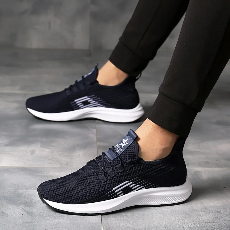 2021 new design shoes men sneakers durable Lace-up Non-slip Mens Sports Running Casual Shoes