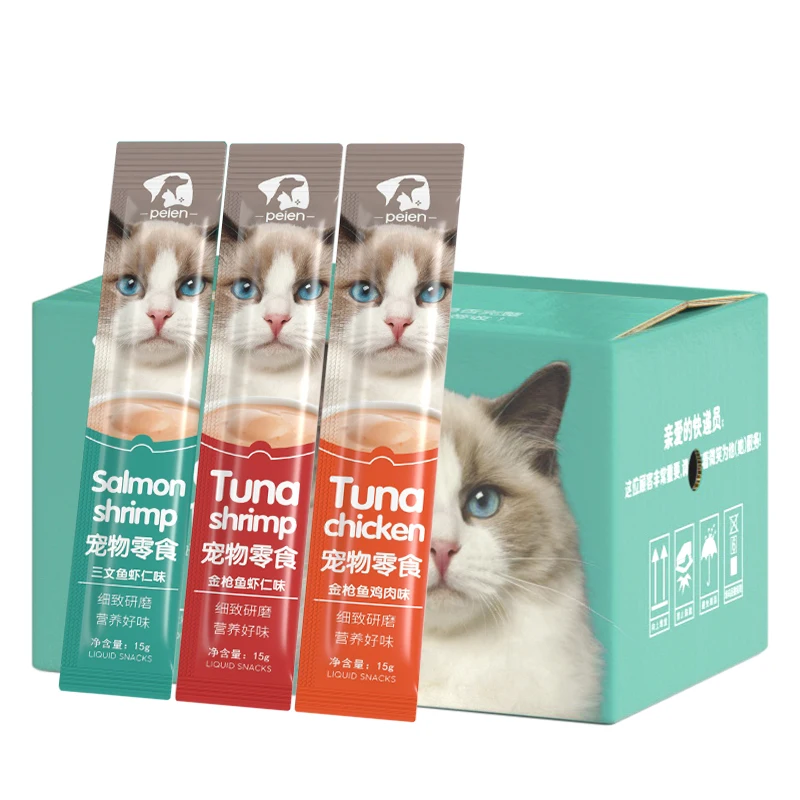 2 Cat wet food factory processing customization  top seller liquid cat snacks a pack of 15 grams pet food