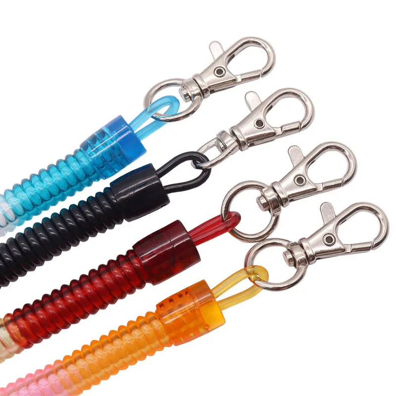 Alloy Mobile Phone Lanyard Key Chain with Plastic Loss-Proof Spring Rope Available in Stock Colors