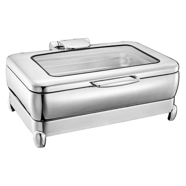 9L royal  disposable christmas decoration  chafing dish with glass cover