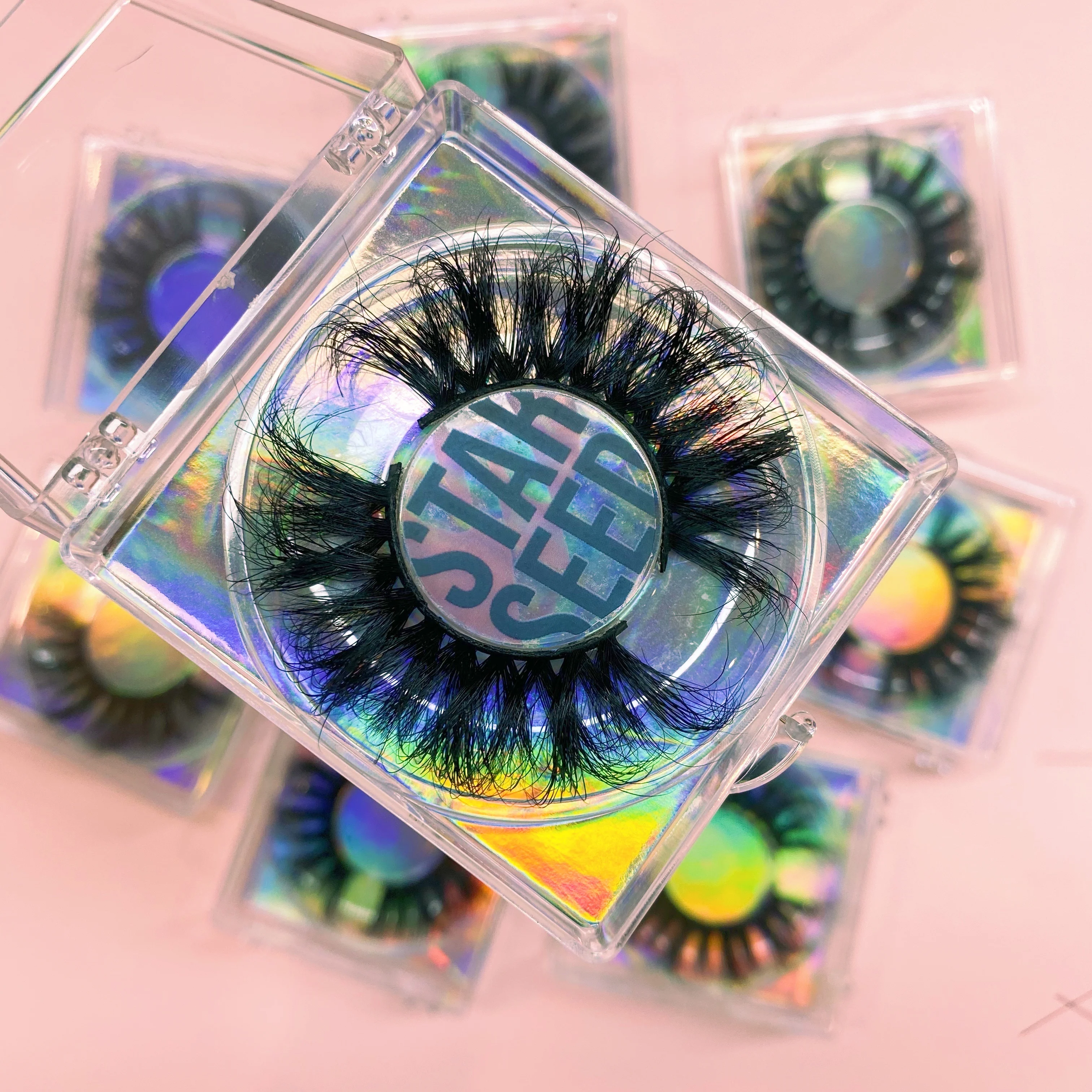  FREE SAMPLE 25mm Mink Eyelash With Custom Logo Case 3d Real Lashes Wholesale