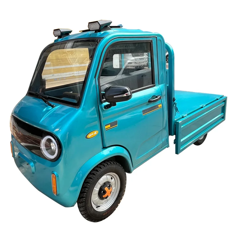 Electric 3-Wheel Pickup Mini Truck Four-Wheel Motorized Cargo And Passenger Vehicle With 60V Voltage Closed Body Type